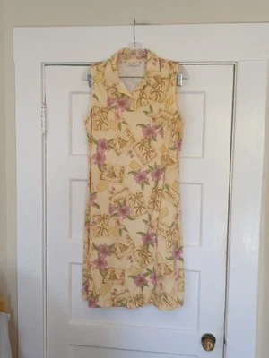 Tommy Bahama Silk Blend Shift Dress Tank T-shirt Sleeveless Large Floral Collar - Image 1 of 4