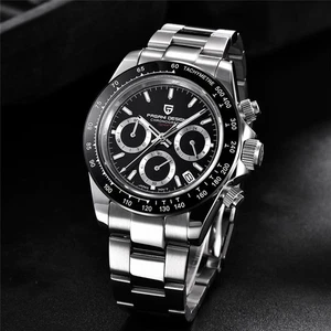 Orologio Uomo PAGANI DESIGN Data Auto Cinturino Acciaio Inox Orologio da Polso Quadrante Nero - Foto 1 di 9