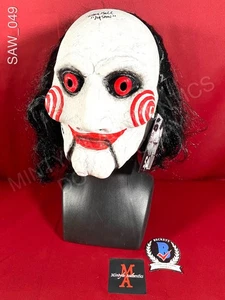 Máscara de rompecabezas firmada por Tobin Bell y Leigh Whannell Saw Beckett certificado de autenticidad horror - Imagen 1 de 5