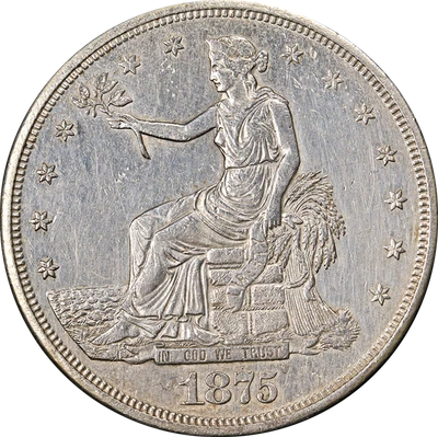 Dólar comercial 1875-CC detalles AU/BU bonito atractivo visual buen golpe Foto 1 de 2