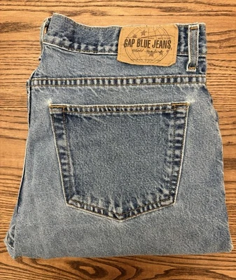 Pantalones de mezclilla azules holgados grunge vintage años 90 Gap para hombre 35x32 (etiqueta 35x34) Foto 1 de 4