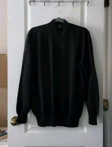 Suéter Giorgiolini Para Hombre XXL Negro Lana Merino Manga Larga Reglan Cuello Simulado. - Imagen 1 de 7