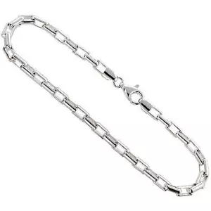 Sterling Silber 4 mm abgerundet LANGE BOX Kette Halskette oder Armband, Made in Italy - Bild 1 von 2