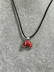 Custom Wire Wrapped Red Howlite Pendant - Picture 1 of 3