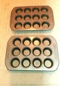 Menge 2-Farberware-Antihaft Mini Muffin/Cupcake Backformen-12 Stück-8X12" - Bild 1 von 2