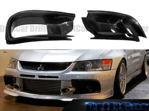 PAR DE CUBIERTAS ANTINIEBLA DELANTERAS DE FIBRA DE CARBONO AJUSTE 06-07 MITSUBISHI LANCER EVO IX 9 - Imagen 1 de 4