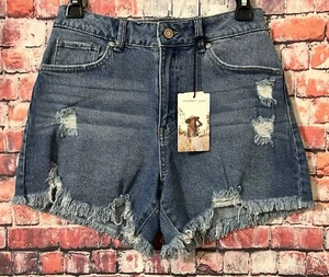 New Sincerely Jules Super Hi Rise Jean Shorts 5/27 - Picture 1 of 11