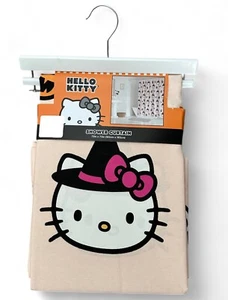 Hello Kitty Sanrio Halloween Witch Cotton Shower Curtain 72x72 - Picture 1 of 4