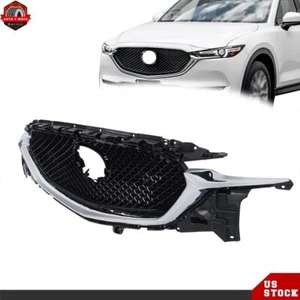 For 2017-2021 Mazda CX5 Black W/Chrome Honeycomb Grill Front Bumper Grille - Picture 1 of 12