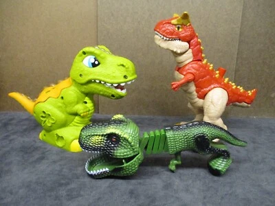 Lote de 3 dinosaurios - Imaginext Carnosaurus, Play-Doh Rex, Amscan T-Rex Grabber Foto 1 de 4