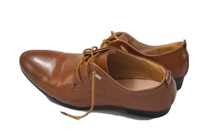 Pre-Loved Men's Faux Leather Tan Dress Shoes Excellent Condition - Picture 1 of 5