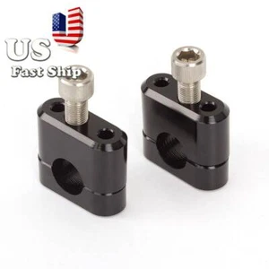 Black 7/8" 22mm Dirt Pivot Bike Handlebar Handle Fat Bar Mount Clamp Riser Kit - Picture 1 of 8