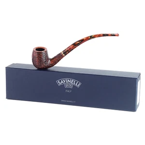 Pipa de tabaco de brezo Savinelli Clark's Favorite rústica, larga hecha a mano, 6 mm - Imagen 1 de 9