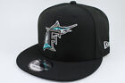 NEW ERA 9FIFTY BASIC SNAPBACK HAT CAP MLB FLORIDA MARLINS BLACK/WHITE/BLUE ADULT