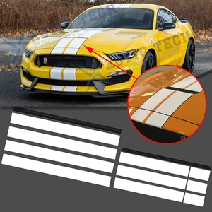 Sporty Decal Hood Roof Trunk White Black Stripe Stickers For Ford Mustang 2015+ - Imagen 1 de 9