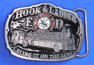Vintage USA Fire Dept Laying it on the Line Gürtelschnalle, 11/2 Zoll Gürtel [30992] - Bild 1 von 2