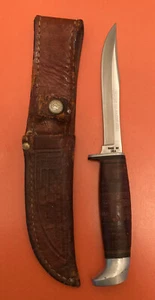 VINTAGE 1965-69 CASE XX 3 FINN RAZOR EDGE Knife With Leather Sheath. - Picture 1 of 7