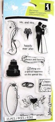 Juego de estampillas acrílicas transparentes sentimientos tarjetas de boda de Inkadinkado 97892 ¡NUEVO! Foto 1 de 4