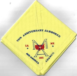 1985 75th Anniversary Jamboree Mid-America Council Neckerchief [NC-1417] - Bild 1 von 1