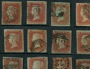 GB QV PENNY RED IMPERFORATE PLATES 132-172 RANGE ...PRICED and SOLD INDIVIDUALLY - Picture 1 of 43