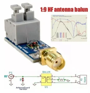 Balun 1:9 Long Wire HF Antenna RTL-SDR Amplifier Ham Radio Dipole SMA Module 9:1 - Picture 1 of 10