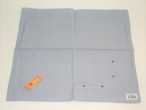 (6) Lintex 100% Cotton Napkins ~ Sparkle Embroidery Blue ~ 18" x 18" **NEW** - Picture 1 of 1