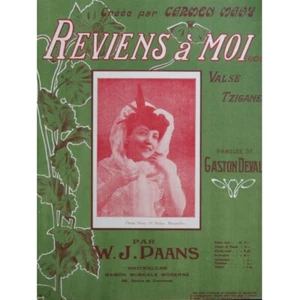PAANS W. J. Reviens A Moi Piano 1910 - Imagen 1 de 4