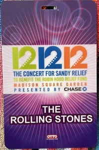 RARE Rolling Stones Backstage pass Concert For Sandy Relief NYC MSG 12/12/12 - Picture 1 of 2