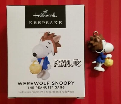 Hallmark WEREWOLF SNOOPY 2022 Miniature Ornament NIB Wolfman Peanuts Halloween