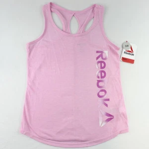Reebok Tank Top Youth Girls Size M Racerback Training Slim Fit Stretch Pink - Picture 1 of 6