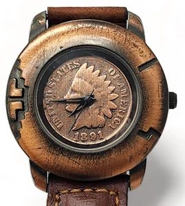 1891 Indian Head Coin Men's Wristwatch - Picture 1 of 5