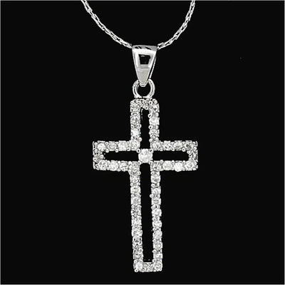 Cruz Fe Religiosa Colgantes Collar Dije Cristal Transparente Bisutería 18k Foto 1 de 2