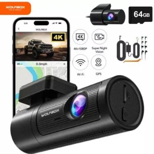 WOLFBOX Dual Dash Cam UHD 4K WIFI GPS Front Rear Car Dash Camera Night Vision - Picture 1 of 14