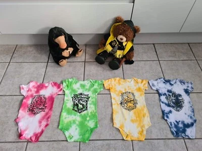 Hand Tie Dyed Harry Potter House Baby Vests Bodysuit Babygrow