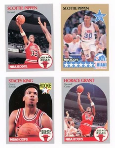 1990 NBA Hoops Chicago Bulls 8 Lot – Pippen x2, Phil Jackson, Cartwright, Paxson - Picture 1 of 4