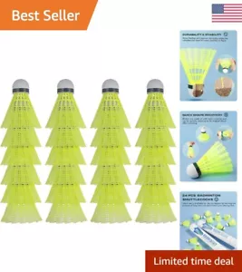 24 Pack Nylon Badminton Shuttlecocks - Stable & Durable for Indoor/Outdoor Play - Picture 1 of 7