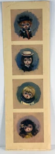 19" Vintage 1965 Print Cute Ozz Franca Clowns Big Eyes Girls Boys Decor - Picture 1 of 6