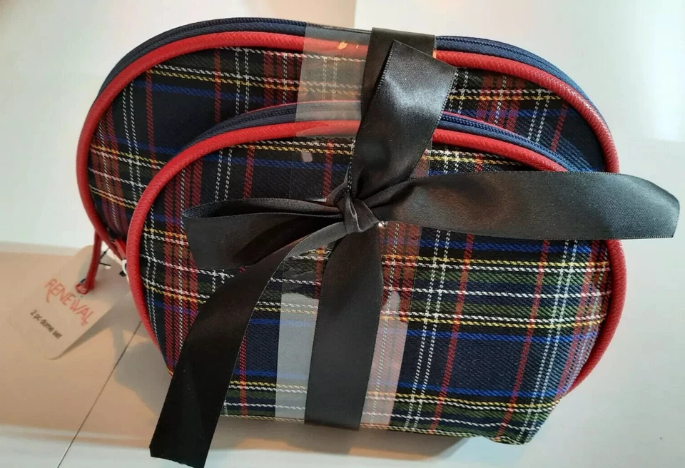 2 Pc Dome Set Makeup Cosmetic Travel School Work Bags Renewal On the Go - Image 1 of 4