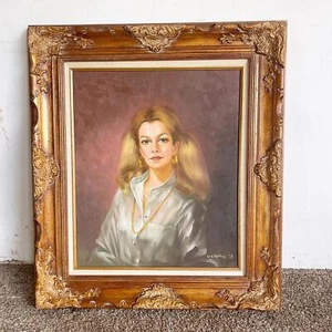 Mid Century Hand Painted, Framed and Signed Portrait of Lady 1978 - Picture 1 of 5