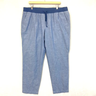 Talbots Lightweight Cotton Pull On Lounge Pants Womens 16W Blue Beach Casual - Image 1 of 4