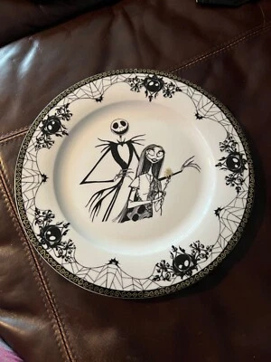 Novo prato de jantar Disney Nightmare Before Christmas Jack Skellington com borda dourada - Imagem 1 de 4