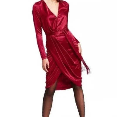 ALTUZARRA Collection Cranberry Red Satin Dress—Size XS-NEW/NO BELT - Image 1 of 4