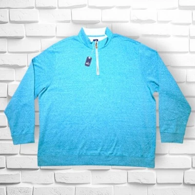 NWT $158 Johnnie-O Sully Performance 1/4 Zip Pullover Mens 4XL B&T Playa Blue - Image 1 of 4
