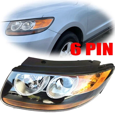 For Hyundai Santa Fe 2007-12 Left Side Clear Lens Headlight Lamp Assy 921010W060 Foto 1 de 4