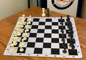 Tournament Chess Set Triple Weighted Pieces EXTRA QUEENS 20 x 20 Mousepad Board