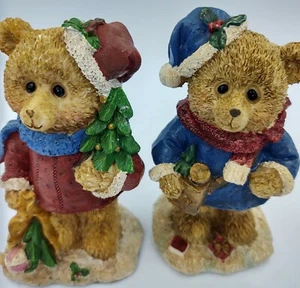 Greenbrier International Christmas Holiday Bears Figuren Polystone 2 Stück - Bild 1 von 6
