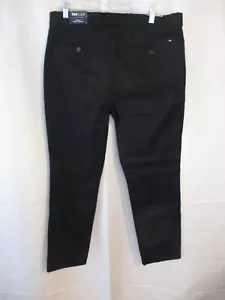 Tommy Hilfiger Cotton Blend Black 34 x 30 Slim Fit Flat Casual Pants NEW w/TAGS - Picture 1 of 3