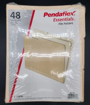 TOPS Pendaflex File Folder Letter Size 1/3 Cut Manila 48 count NEW Sealed - Image 1 of 3