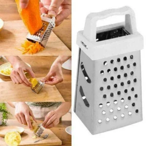 Small Box Grater Steel Mini Cheese Grate Handy Carry Handle Tiny Veg Shred 6cm - Picture 1 of 2