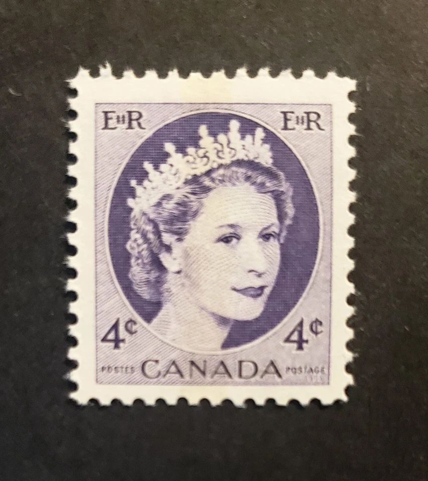Stamps Canada Mint: #340p 4c violet QEll Wilding WCB tagging VF MNH - Image 1 of 1